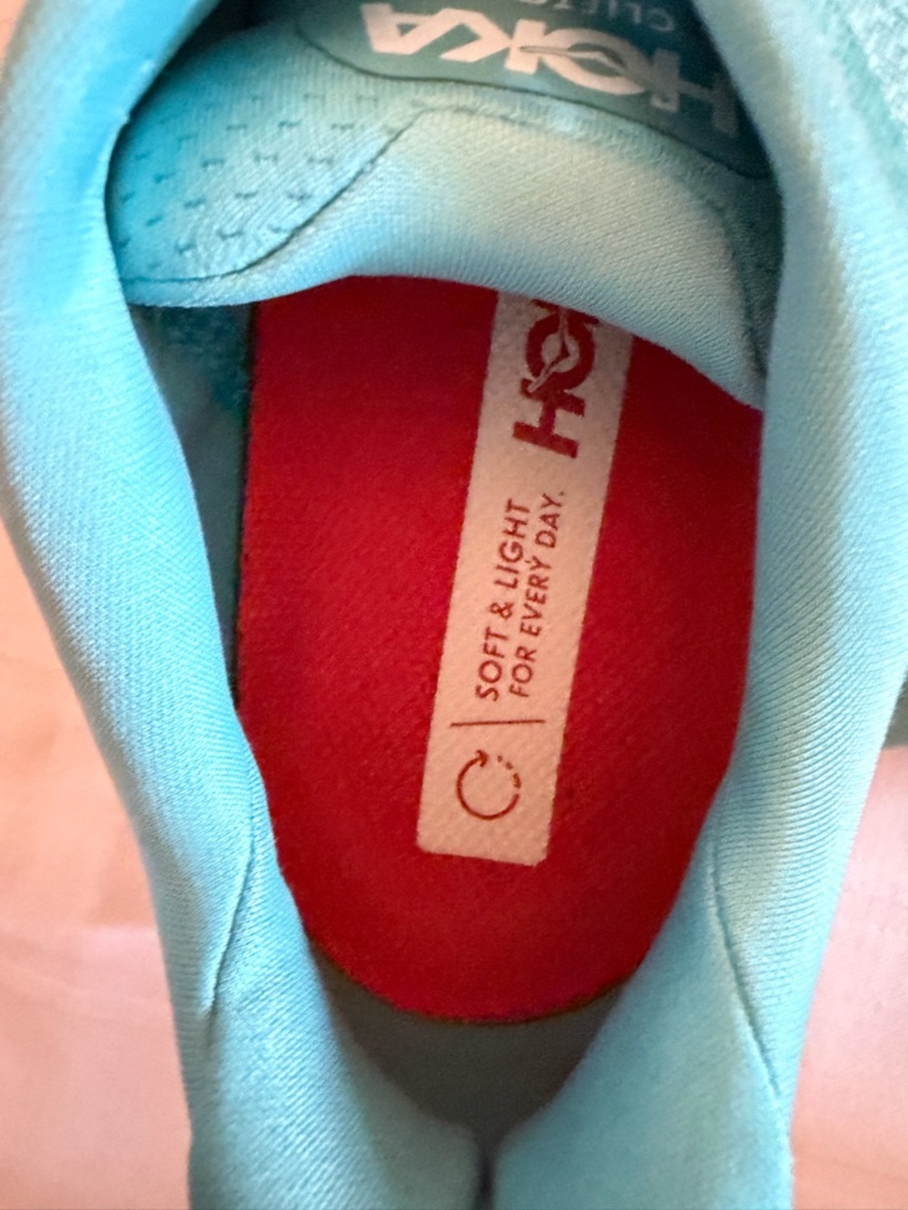 Hoka Women's Teal and Red Athletic Running Shoes - Picture 6 of 6